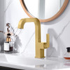 KSB1142SG - Single Handle Bathroom Sink Faucet with Pop Up Drain  KSB1142 - Satin Gold Finish | Kunal Kitchens