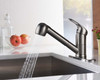 KSK1113BN - Single Handle 8 High Pull-Out Kitchen Faucet with 3 or 1 HOLES - Brushed Nickel Finish