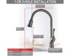 KSK1117BN - Single Handle 15" High Pull-Down Kitchen Faucet with Single HOLE - Brushed Nickel Finish