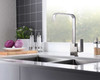 KSK1121BN - Single Handle 13 High Square Pull-Down Kitchen Faucet with Single HOLE - Brushed Nickel Finish