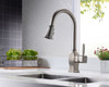 KSK1122BN - Single Handle 16" High Pull-down Kitchen Faucet with Single HOLE - Brushed Nickel Finish