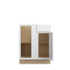 Bedford Ready to Assemble 27 in. W x 34.5 in. H x 24 in. D Plywood Blind Base Corner Cabinet Left in Painted White | Kunal Kitchens