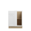 Bedford Ready to Assemble 27 in. W x 34.5 in. H x 24 in. D Plywood Blind Base Corner Cabinet Right in Painted White | Kunal Kitchens