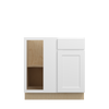 Bedford Ready to Assemble 33 in. W x 34.5 in. H x 24 in. D Plywood Blind Base Corner Cabinet Right in Painted White | Kunal Kitchens