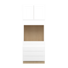 Bedford Ready to Assemble 33 in. W x 90 in. H x 24 in. D Plywood Oven Tall Cabinet in Painted White | Kunal Kitchens