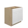 Bedford Ready to Assemble 33 in. W x 34.5 in. H x 24 in. D Plywood Base Cabinet w/(1) Roll-out Tray in Painted White | Kunal Kitchens