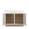 Bedford Ready to Assemble 39 in. W x 34.5 in. H x 24 in. D Plywood Base Cabinet w/(2) Roll-out Trays in Painted White | Kunal Kitchens