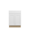 Bedford Ready to Assemble 24 in. W x 34.5 in. H x 24 in. D Plywood Base Cabinet w/(2) Roll-out Trays in Painted White | Kunal Kitchens
