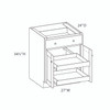 Bedford Ready to Assemble 27 in. W x 34.5 in. H x 24 in. D Plywood Base Cabinet w/(2) Roll-out Trays in Painted White | Kunal Kitchens