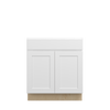 Bedford Ready to Assemble 30 in. W x 34.5 in. H x 24 in. D Plywood Base Cabinet w/(2) Roll-out Trays in Painted White | Kunal Kitchens