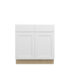 Bedford Ready to Assemble 33 in. W x 34.5 in. H x 24 in. D Plywood Base Cabinet w/(2) Roll-out Trays in Painted White | Kunal Kitchens