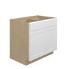 Bedford Ready to Assemble 36 in. W x 34.5 in. H x 24 in. D Plywood Base Cabinet w/(2) Roll-out Trays in Painted White | Kunal Kitchens