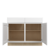 Bedford Ready to Assemble 42 in. W x 34.5 in. H x 24 in. D Plywood Base Cabinet w/(4) Roll-out Trays in Painted White | Kunal Kitchens