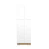 Bedford Ready to Assemble 30 in. W x 84 in. H x 24 in. D Plywood Tall Cabinet w/(4) Roll-out Trays in Painted White | Kunal Kitchens