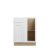 Bedford Assembled 33 in. W x 34.5 in. H x 24 in. D Plywood Blind Base Corner Cabinet Left in Painted White | Kunal Kitchens