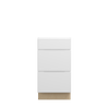 Bedford Assembled 18 in. W x 34.5 in. H x 24 in. D Plywood Drawer Base Cabinet in Painted White | Kunal Kitchens