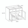 Bedford Assembled 39 in. W x 34.5 in. H x 24 in. D Plywood Base Cabinet w/(2) Roll-out Trays in Painted White | Kunal Kitchens