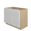 Bedford Assembled 42 in. W x 34.5 in. H x 24 in. D Plywood Base Cabinet w/(2) Roll-out Trays in Painted White | Kunal Kitchens