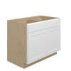 Bedford Assembled 42 in. W x 34.5 in. H x 24 in. D Plywood Base Cabinet w/(2) Roll-out Trays in Painted White | Kunal Kitchens