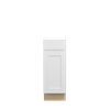 Bedford Assembled 12 in. W x 34.5 in. H x 24 in. D Plywood Base Cabinet w/(2) Roll-out Trays in Painted White | Kunal Kitchens