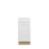 Bedford Assembled 15 in. W x 34.5 in. H x 24 in. D Plywood Base Cabinet w/(2) Roll-out Trays in Painted White | Kunal Kitchens