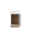 Bedford Assembled 18 in. W x 34.5 in. H x 24 in. D Plywood Base Cabinet w/(2) Roll-out Trays in Painted White | Kunal Kitchens