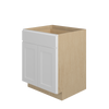 Bedford Assembled 27 in. W x 34.5 in. H x 24 in. D Plywood Base Cabinet w/(2) Roll-out Trays in Painted White | Kunal Kitchens
