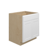 Bedford Assembled 30 in. W x 34.5 in. H x 24 in. D Plywood Base Cabinet w/(2) Roll-out Trays in Painted White | Kunal Kitchens