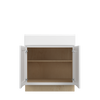 Bedford Assembled 30 in. W x 34.5 in. H x 24 in. D Plywood Base Cabinet w/(2) Roll-out Trays in Painted White | Kunal Kitchens