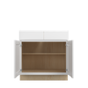 Bedford Assembled 33 in. W x 34.5 in. H x 24 in. D Plywood Base Cabinet w/(2) Roll-out Trays in Painted White | Kunal Kitchens
