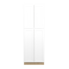 Bedford Assembled 30 in. W x 90 in. H x 24 in. D Plywood Tall Cabinet w/(2) Roll-out Trays in Painted White | Kunal Kitchens