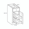 ROCKINGHAM Assembled 15 in. W x 34.5 in. H x 24 in. D Plywood Base Cabinet w/(2) Roll-out Trays in Painted Stratus | Kunal Kitchens