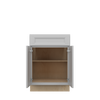ROCKINGHAM Assembled 24 in. W x 34.5 in. H x 24 in. D Plywood Base Cabinet w/(2) Roll-out Trays in Painted Stratus | Kunal Kitchens