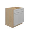 ROCKINGHAM Assembled 30 in. W x 34.5 in. H x 24 in. D Plywood Base Cabinet w/(2) Roll-out Trays in Painted Stratus | Kunal Kitchens