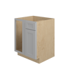 ROCKINGHAM Assembled 27 in. W x 34.5 in. H x 24 in. D Plywood Blind Base Corner Cabinet Left in Painted Stratus | Kunal Kitchens
