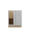 ROCKINGHAM Assembled 27 in. W x 34.5 in. H x 24 in. D Plywood Blind Base Corner Cabinet Left in Painted Stratus | Kunal Kitchens