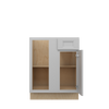 ROCKINGHAM Assembled 27 in. W x 34.5 in. H x 24 in. D Plywood Blind Base Corner Cabinet Left in Painted Stratus | Kunal Kitchens