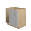 ROCKINGHAM Assembled 33 in. W x 34.5 in. H x 24 in. D Plywood Blind Base Corner Cabinet Left in Painted Stratus | Kunal Kitchens