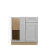 ROCKINGHAM Assembled 33 in. W x 34.5 in. H x 24 in. D Plywood Blind Base Corner Cabinet Left in Painted Stratus | Kunal Kitchens