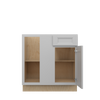 ROCKINGHAM Assembled 33 in. W x 34.5 in. H x 24 in. D Plywood Blind Base Corner Cabinet Left in Painted Stratus | Kunal Kitchens