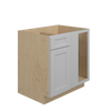 ROCKINGHAM Assembled 33 in. W x 34.5 in. H x 24 in. D Plywood Blind Base Corner Cabinet Right in Painted Stratus | Kunal Kitchens