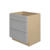 ROCKINGHAM Assembled 30 in. W x 34.5 in. H x 24 in. D Plywood Drawer Base Cabinet in Painted Stratus | Kunal Kitchens