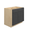 JAMESTOWN Ready to Assemble 36 in. W x 34.5 in. H x 24 in. D Plywood Base Cabinet w/(2) Roll-out Trays in Espresso | Kunal Kitchens