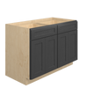 JAMESTOWN Ready to Assemble 48 in. W x 34.5 in. H x 24 in. D Plywood Base Cabinet w/(4) Roll-out Trays in Espresso | Kunal Kitchens