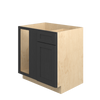 JAMESTOWN Ready to Assemble 33 in. W x 34.5 in. H x 24 in. D Plywood Blind Base Corner Cabinet Left in Espresso | Kunal Kitchens