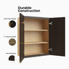 JAMESTOWN Ready to Assemble 24 in. W x 42 in. H x 12 in. D Plywood Wall Cabinet in Espresso | Kunal Kitchens