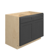 JAMESTOWN Assembled 42 in. W x 34.5 in. H x 24 in. D Plywood Base Cabinet w/(2) Roll-out Trays in Espresso | Kunal Kitchens