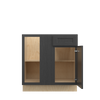 JAMESTOWN Assembled 33 in. W x 34.5 in. H x 24 in. D Plywood Blind Base Corner Cabinet Left in Espresso | Kunal Kitchens