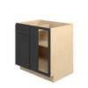 JAMESTOWN Assembled 33 in. W x 34.5 in. H x 24 in. D Plywood Blind Base Corner Cabinet Right in Espresso | Kunal Kitchens