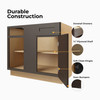 JAMESTOWN Assembled 39 in. W x 34.5 in. H x 24 in. D Plywood Blind Base Corner Cabinet Left in Espresso | Kunal Kitchens